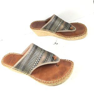 Andre’ Assous Geometric Pattern Wedge Sandals Grey/Black Size EU 39 / US 8.5